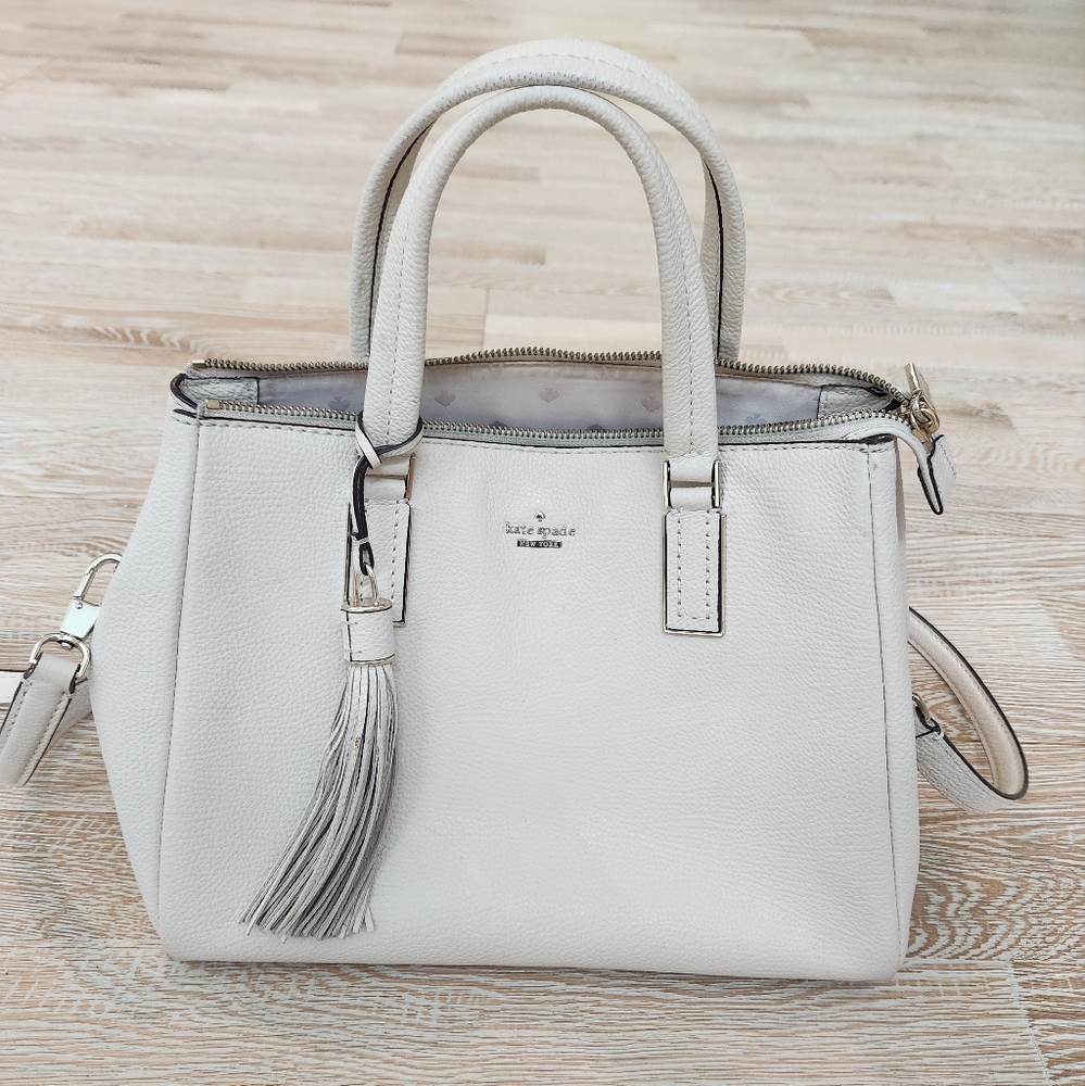 Kate Spade cream leather satchel